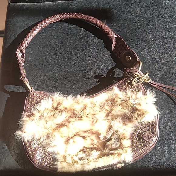 Vintage Bebe Spellout Y2K Rabbit Fur shoulder bag - Picture 4 of 10
